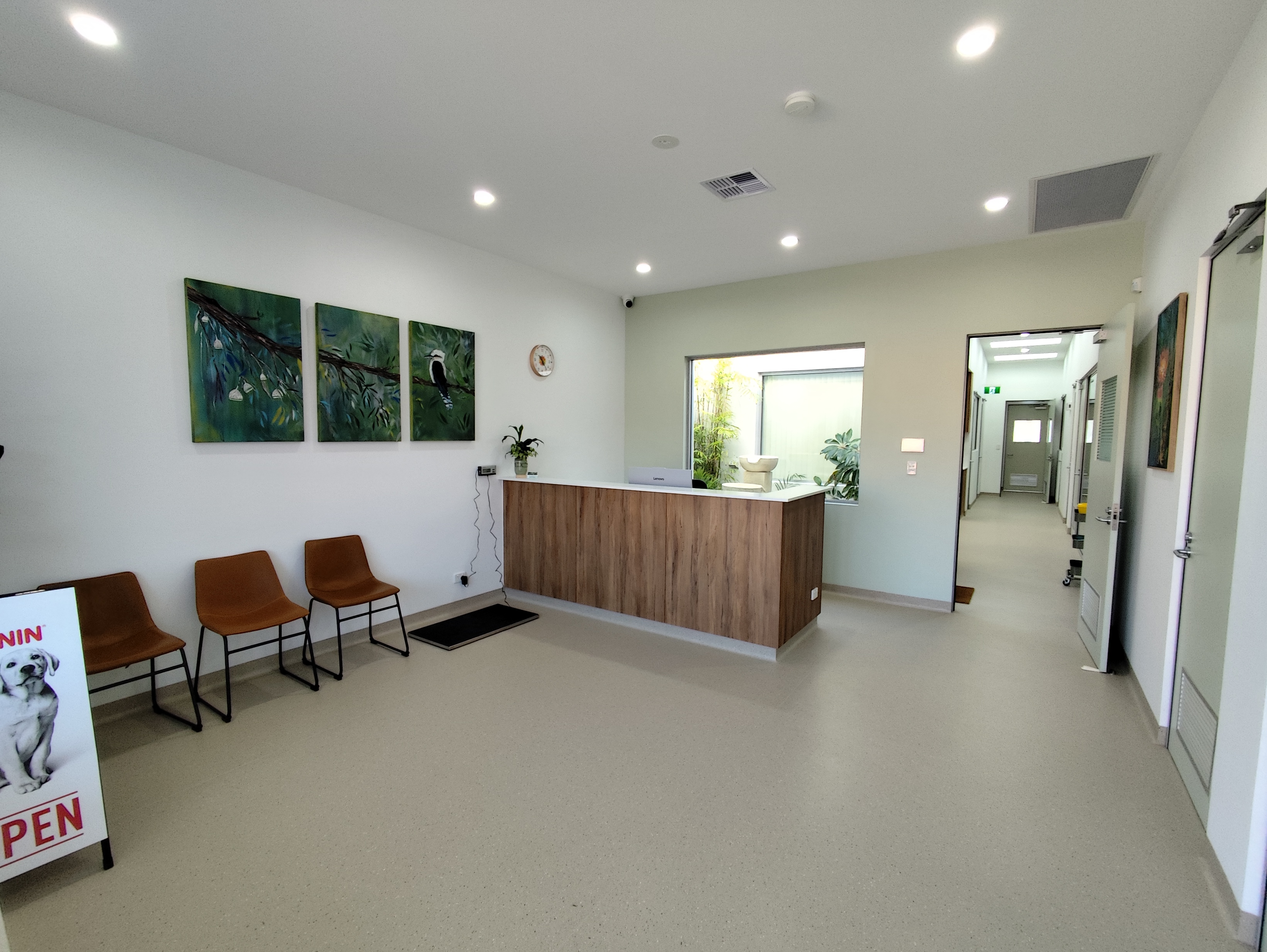 Modern Reception Desk and Waiting Area